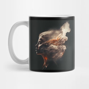 Woman dissolving into smoke - Mind Blowing Moment #4 Mug